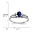 thumbnail image 2 of 925 Sterling Silver Polished Created Sapphire and Diamond Ring Size 10 2mm Wide Ring for Women, 2 of 2