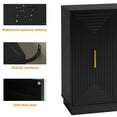 thumbnail image 2 of May in Color 60" Large Buffet Cabinet with Storage, Fluted Sideboard with Doors and Adjustable Shelves, for Kitchen, Dining Room, Living Room, Black, 2 of 8
