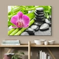 thumbnail image 2 of wall26 Canvas Print Wall Art Purple Orchid Flower Zen Jungle Bamboo Pebbles Nature Wilderness Photography Realism Rustic Landscape Colorful Multicolor for Living Room, Bedroom, Office - 16"x24&q, 2 of 5