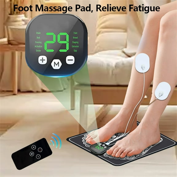 Ibear EMS Portable Foot Massage Pad with Patch Foot and Leg Massage 2 in 1 Foldable