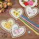 thumbnail image 2 of 4Pcs Wood Embroidery Thread Plate Cross Stitch Threading Board Tools Heart with Flower Pattern Mixed Color 14.9x14.9x0.27cm Hole: 9mm, 2 of 6