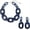 Navy Blue, variant on Acrylic Chunky Statement Necklace for Women Cube Link Chain Collar Necklace and Hoop Earrings Costome Jewelry Set(NK-10667-Navy Blue)