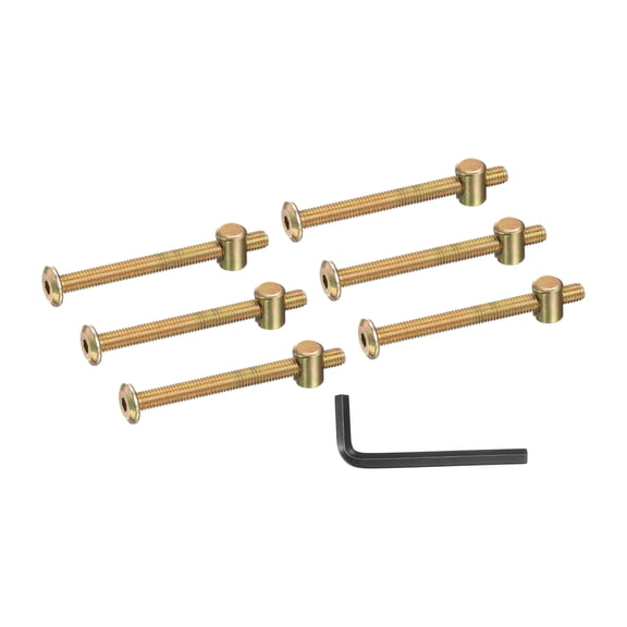 Uxcell 6 Set Bunk Bed Bolts and Nuts, M6x70mm Hex Drive Socket Cap Screws Nuts for Beds Headboards Chairs Furniture