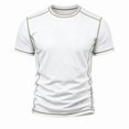 thumbnail image 6 of JULMCOMO T Shirts for Men Crew Neck Short Sleeve Regular Fit Contrast Seam Stitching Summer Shirt Casual Classic Tees White M, 6 of 6