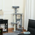 thumbnail image 2 of PawHut 44" Cat Tree Tower with Condo, Scratching Posts, Bed, Dark Grey, 2 of 10