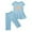 Light Blue2, variant on Kovlvoll Toddler Girls Summer Crewneck Short Sleeve Printing Shirt Tops with Elastic Waist Cropped Pants 2 Piece Set