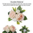thumbnail image 4 of Yuarrent 2 piezas de decoración de pastel de boda, decoración de flores rosas, hojas verdes falsas, artesanía de plantas para aniversario, Kits de decoración para fiestas cuatro flores, 4 of 6