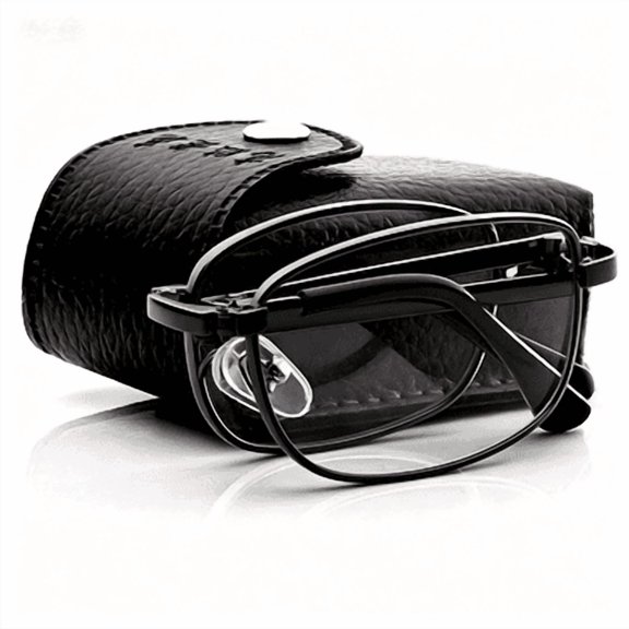 Folding Reading Glasses for Men Women, Blue Light Blocking Computer Readers Metal Frame 1.0x,Black