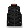 thumbnail image 2 of GHSOHS Mens Outdoor Vest Coats Large Size Casual Stand Collar Sleeveless Jacket Down Vests Lightweight Windproof Padded Outerwear(Black,M), 2 of 4