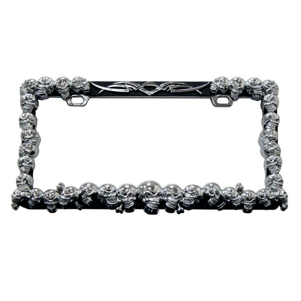 Pilot Chrome Multi Skull License Plate Frame