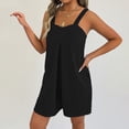 thumbnail image 6 of LEKODE Spaghetti Strap Romper Womens Rompers for Summer Jumpsuits for Women 2 Piece Matching Summer and Back Suspender Pants with Suspender Straps and Jumpsuit Two Piece Outfits Summer Black Xl, 6 of 9