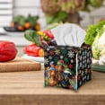 thumbnail image 3 of Yuyamidu Christmas Square Tissue Box Cover for Women Dachshund PU Leather Tissue Box Holder with Bottom Belt Replacement Toilet Paper Holder for athroom Vanity Countertop, Night Stands, 3 of 8