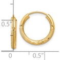 thumbnail image 4 of 10K Yellow Gold 2Mm Satin Diamond-Cut Endless Hoop Earrings (Width 15) (Length 15) - Jbsp, 4 of 5