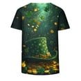 thumbnail image 5 of Erwazi St Patricks Day Womens Short Sleeve T-Shirts Crewneck Clover Cute Graphic Tee Tops, 5 of 7