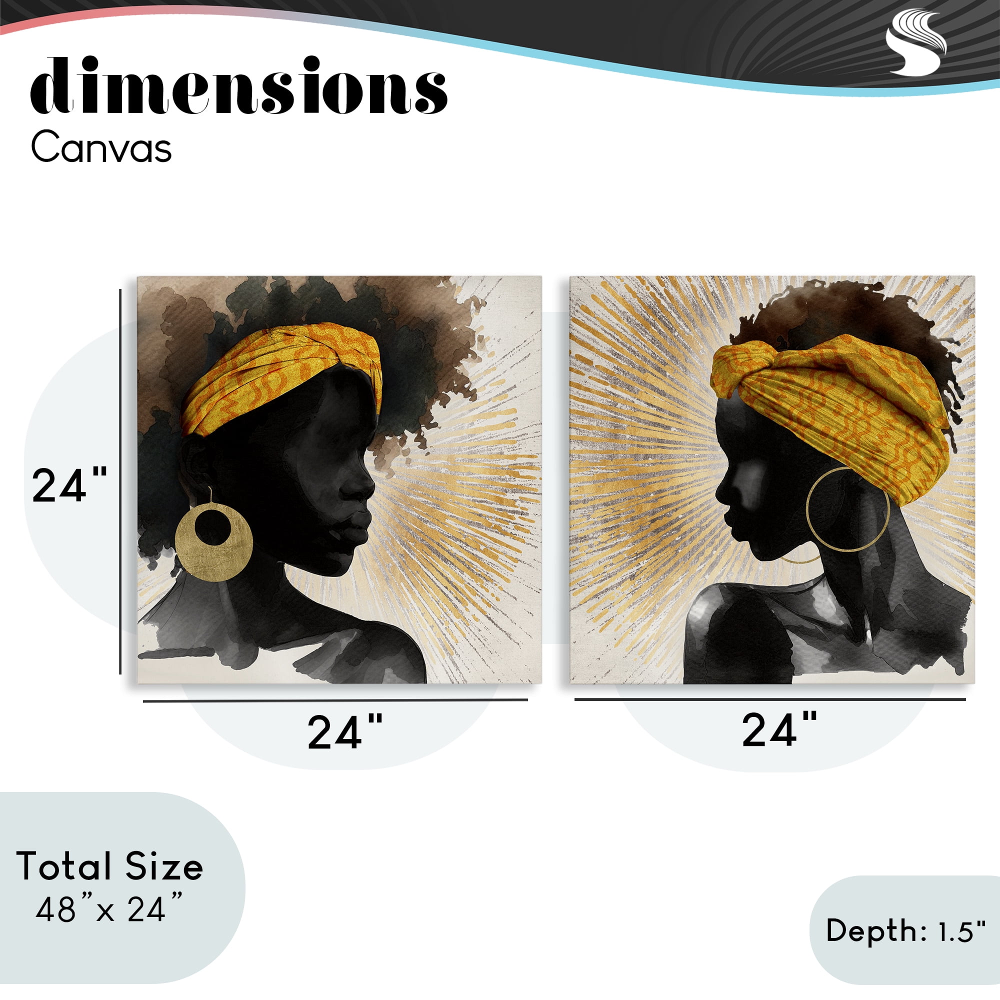 Stupell Industries Radiant Portraits Of Women 2 Piece Canvas Wall Art Set, design by CAD Designs