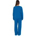 thumbnail image 4 of Nokdvo Womens Two Piece Outfits Plus Size Casual Long Sleeve Pullover Tops with Wide Leg Pants Crewneck Solid Color Fall Winter Sweat Suit with Pockets,Blue 2XL, 4 of 6