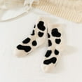 thumbnail image 5 of 2 Pairs Delicate Cartoon Cows Socks Female Furry Socks Tube Plush Socks, 5 of 5