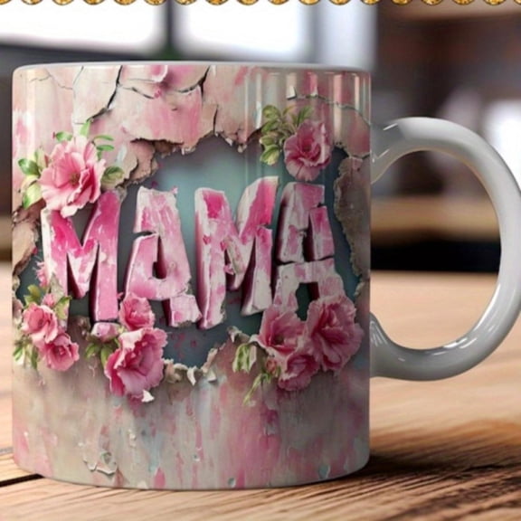1pc 11oz Coffee Mug Cup Happy Mother s Day Mug Floral Embrace Mama Hole in Wall Mug Ideal Morning Coffee Summer Home Decor Romantic Birthday Best Graduation Season Kitchen Decor and Accessories