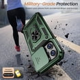 thumbnail image 5 of for iPhone 14 Pro Case with Screen Protector - Slide Camera Cover Phone Case with Ring Stand, Heavy Duty Military Grade Shockproof Rugged Bumper for iPhone 14 Pro Accessories Alpine Green, 5 of 14