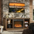 thumbnail image 2 of 58" TV Stand for TVs up to 65 inch, with Fireplace, Retro Farmhouse TV Cabinet with Storage, Fireplace TV Stand for Living Room, Entertainment Center TV Cabinet, Brown, D4927, 2 of 12