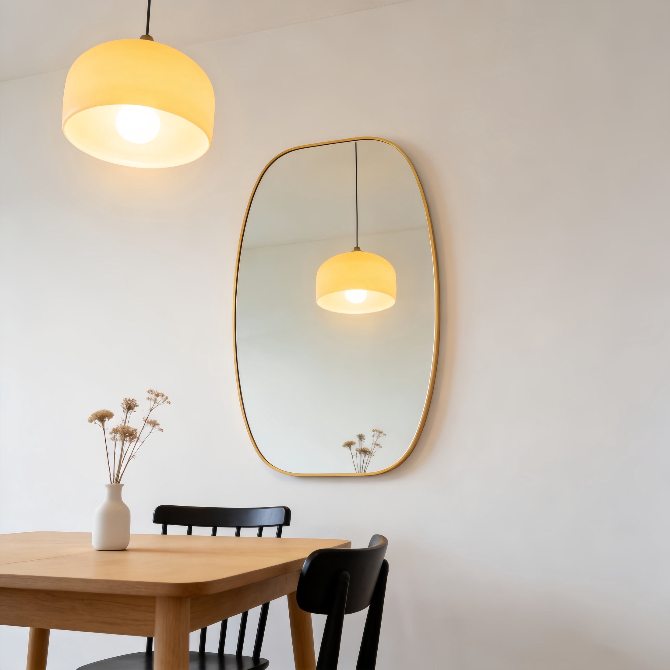 Noble House 30"x48" Unique Metal Framed Oval Wall Mirror, Modern Oblong Vanity Mirror for Bathroom & Entryway, Gold