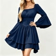 thumbnail image 5 of Gothic Medieval dress for women Plus Size Halloween Dresses Square Neck long sleeve Witch Cosplay Dress, 5 of 9