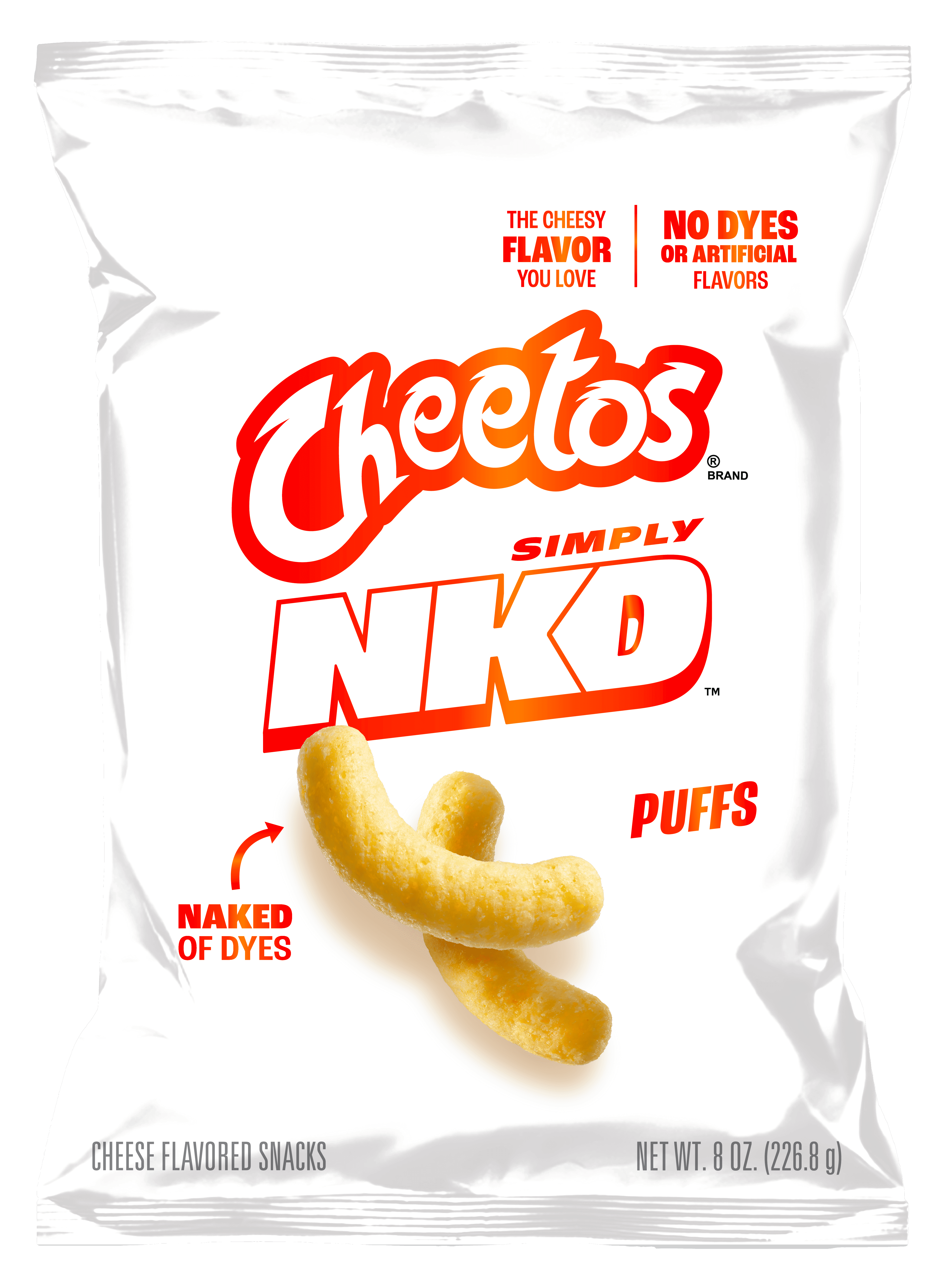 (3 pack) Cheetos Simply NKD, No Dyes No Artificial Flavors Puffs Cheese Flavored Snacks Bag, 8 oz