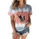 thumbnail image 1 of Mujeres Casual Cuello Redondo Manga Corta Estampado Jersey Blusa Camiseta Tops Sueltos OAVQHLG3B Store  lin121212, 1 of 4