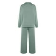 thumbnail image 4 of Women's Sweatsuits 2 Piece Outfits Lounge Sets Long Sleeve Casual Pullover and Baggy Sweatpants with Pockets Green M, 4 of 5