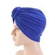 thumbnail image 3 of Envolturas para la cabeza Qarigey mujer diseño elástico nudos de flores gorros con nudo azul real, 3 of 6