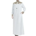 thumbnail image 2 of SIYUDAN Kaftan Thobe for Men Casual Long Sleeve Long Gown Thobe Robe with Half Zipper Dress for Men Khaki Thobe, 2 of 7