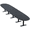 Black Cypress w/Matte Black Base no Electric, variant on 18 Ft Boat Oval Modular Boardroom Table Metal T-Bases Electrical Units