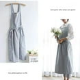 thumbnail image 7 of Cotton And Linen Kitchen Cooking Apron with Cross Back for Cooking Catering Work Commercial Restaurant Light Blue, 7 of 7