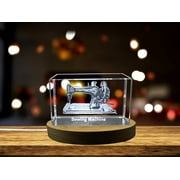 Luxury 3D Engraved Crystal Design with Sewing Machine