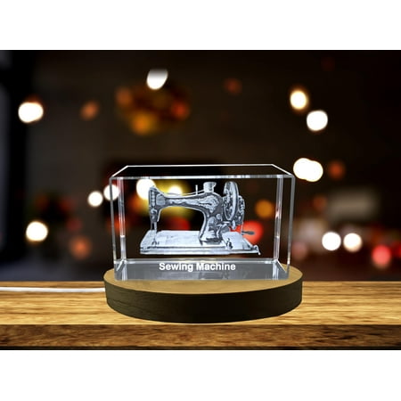 Luxury 3D Engraved Crystal Design with Sewing Machine
