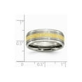 thumbnail image 6 of Titanium 8mm Yellow IP-plated Satin/Polished Ridged Edge Band S:8, 6 of 6