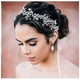 thumbnail image 3 of Tocado de cristal blanco hecho a mano para dama de honor, vestido de novia, corona, accesorios para el cabello, diadema con flores de perla, 3 of 5