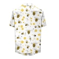 thumbnail image 7 of Dianli Womens Pajama Sets Fashion Casual Turndown Short Sleeve Blouse and Shorts Pajama Set Allover Bee Print Homewear Comfortable Four-Way Stretch Elastic Waist Stylish Loungewear Suit, 7 of 7
