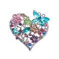thumbnail image 1 of Womens Floral y Tone Crystal Rhinestone Insect Butterfly Love Flower Heart Brooch Pin, 1 of 5