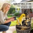 thumbnail image 5 of Outsunny Outdoor Fountain with 3-Tier Puppy Theme, LED Lights, Adjustable Flow, Resin Freestanding Garden Fountain, Rustic Brown, 5 of 9