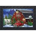 thumbnail image 1 of Christmas Tree Farm Doormat Red Pickup Indoor/Outdoor 18" x 30", 1 of 4