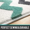 thumbnail image 3 of DEXI Luxury Bathroom Rug Non Slip Bath Mat for Shower Room Soft Absorbent Machine Washable Bathroom Mat Striped Bath Carpet Bath Rug,Green and Gray 16 X24, 3 of 8