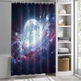 thumbnail image 6 of Moon Explosion Shower Curtain Set, Waterproof Shower Curtains for Bathroom, Modern Abstract Art Galaxy Universe Washable Fabric Cloth Bath Curtain for Bathtub Decoration with Hooks 72x78 Inches, 6 of 9
