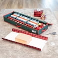 thumbnail image 6 of HOLDN' STORAGE Wrapping Paper Storage Container, Fits 27 Rolls Gift Wrap, Extra Pockets for Ribbons & Bows, Underbed Storage - Green & Red Trim, 6 of 9