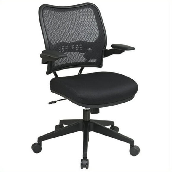 Deluxe Black Fabric Chair with AirGrid  Back and Black Mesh Seat