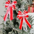 thumbnail image 2 of Red And White Fluff Bowknot Christmas Decoration With Polyester Material And Elk Ornament For Gift Wrapping And Tree Decor 1Pc Set Weight 0.12 Pounds, 2 of 6