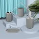 thumbnail image 1 of Juego de accesorios de baño de cuatro piezas gris con dispensador de jabón, cepillo de dientes, vaso y jabonera, juego de plástico dental T-216-4, 1 of 6
