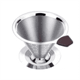 thumbnail image 1 of Pour over Coffee Filter Dripper Reusable Stainless Steel Drip Coffee Maker Cone Coffee Mesh Filters for 1-4 Cup,1 * Pour Over Coffee Filter Dripper,Silver, 1 of 8