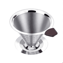 Pour over Coffee Filter Dripper Reusable Stainless Steel Drip Coffee Maker Cone Coffee Mesh Filters for 1-4 Cup