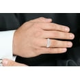 thumbnail image 6 of AFFY 0.25CT Moissanite Diamond Channel Set Men's Engagement Ring in 14K White Gold over Silver-8, 6 of 6